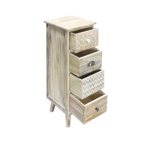 Chiffonnier 4 Tiroirs Boho Shabby Bois