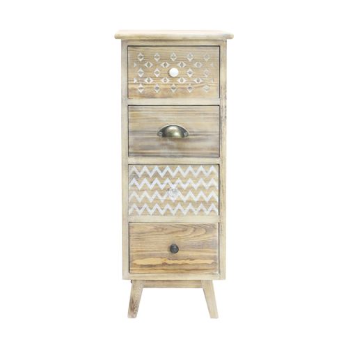Chiffonnier 4 Tiroirs Boho Shabby Bois