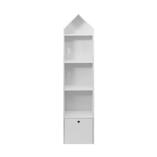 Etagere Etroite Pour Enfants 4 Etageres 1 Tiroir Bibliotheque En Bois Blanc