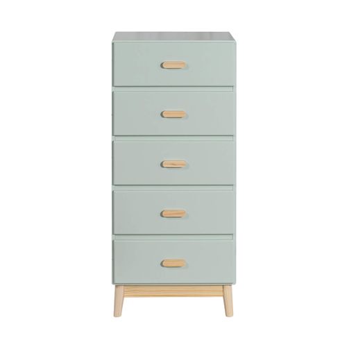 Commode Aloe 115x50x40 Mdf Pin Vert D'eau Marron Scandinave