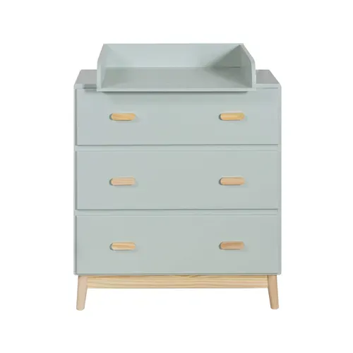 Table à Langer Tessen 100x80x42 Mdf Pin Vert D'eau Marron Scandinave