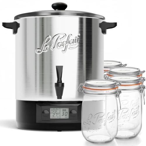 Stérilisateur électrique automatique inox 2500 W, 23 L couvercle verre