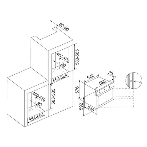 Four encastrable Gaz Multifonctions Catalyse 60l - AFSCW 21 BKN