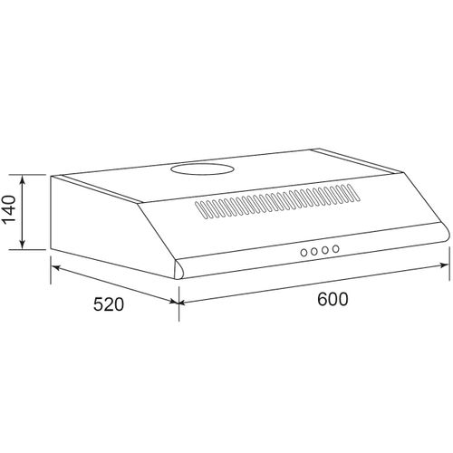 Hotte Visière 60cm 344m3/h Inox - Ahc640ix