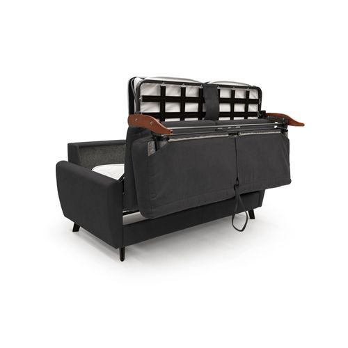 Callisto Canapé Lit Convertible En Tissu Doux Imperméable T02 168 Cm (mat. 120x197) Noir