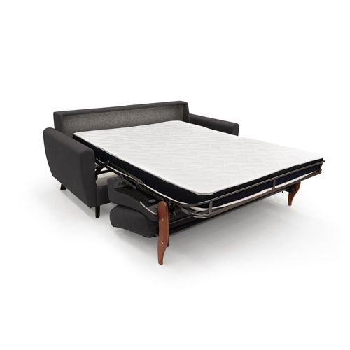 Callisto Canapé Lit Convertible En Tissu Doux Imperméable T02 168 Cm (mat. 120x197) Noir