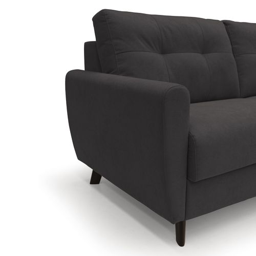Callisto Canapé Lit Convertible En Tissu Doux Imperméable T02 168 Cm (mat. 120x197) Noir