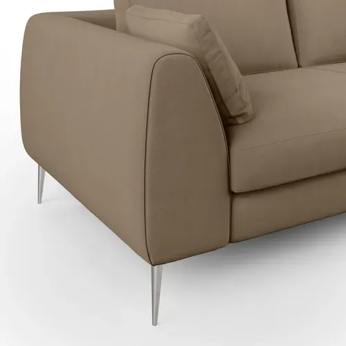 Plano Canapé Moderne En Microfibre Technique Détachable T11 216 Cm Brun