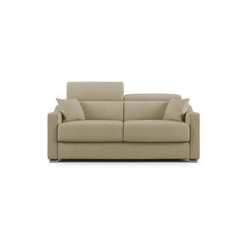 Canapé 3 places convertible express en tissu Marron matelas - VIZIR