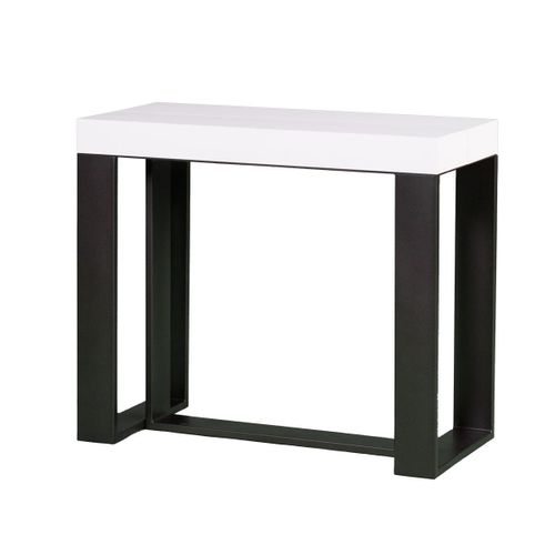 Console Extensible 90x40/300 Cm Futura Frêne Blanc Cadre Anthracite