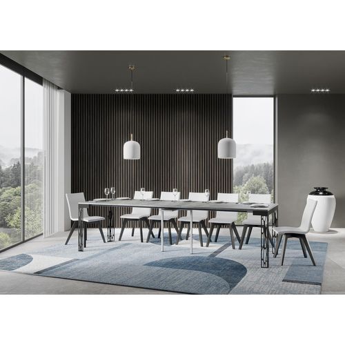 Console Extensible 90x40/300 Cm Ghibli Evolution Ciment Cadre Anthracite