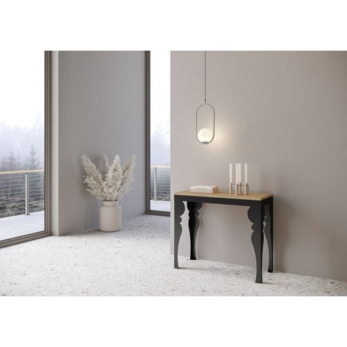 Console Extensible 90x40/300 Cm Paxon Evolution Chêne Nature Cadre Anthracite