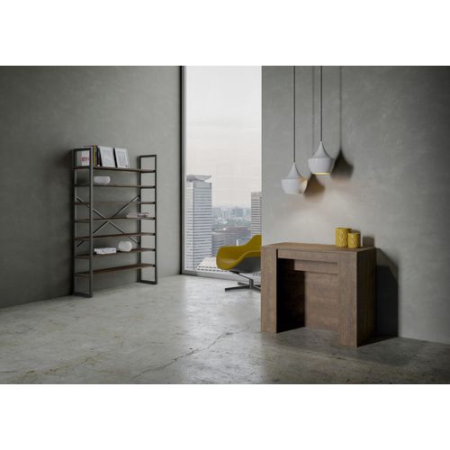 Console Extensible 90x48/296 Cm Venus Noyer Rallonges Internes