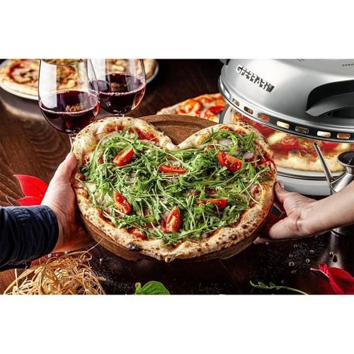 Four À Pizza - Limited Edition - 31cm - 1200 W - Plaque En Pierre Réfractaire - Gris / Noir