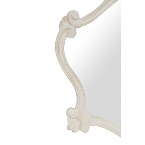 Miroir Mural Style Baroque 50x70 Cm Blanc - Miroir Mural - Miroir Baroque - Miroir Oval Decoration Murale Miroir Vintage 86077300