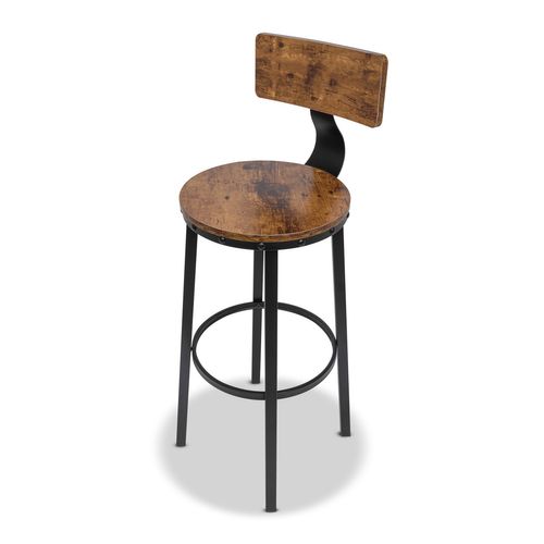 Shelby - Lot De 2 Tabouret De Bar Avec Dossier De Style Industriel