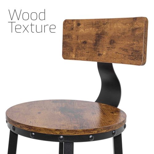 Shelby - Lot De 2 Tabouret De Bar Avec Dossier De Style Industriel