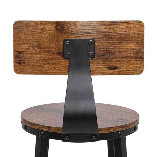 Shelby - Lot De 2 Tabouret De Bar Avec Dossier De Style Industriel
