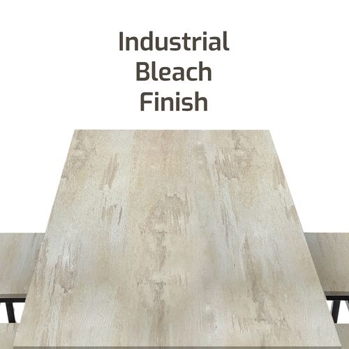 Sabi - Table De Bar Avec 4 Tabourets Carrés Style Industriel Bleach, Ensemble Coin Petit-déjeuner