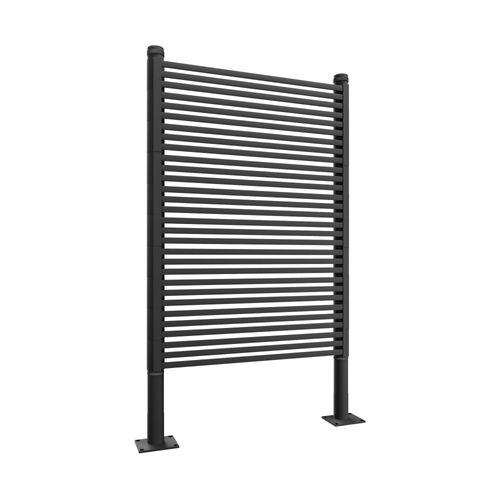 Linea - Panneau Brise-vue Séparateur D’extérieur 90,5x180  Cm En Métal Et Résine Noir