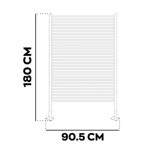 Linea - Panneau Brise-vue Séparateur D’extérieur 90,5x180  Cm En Métal Et Résine Noir