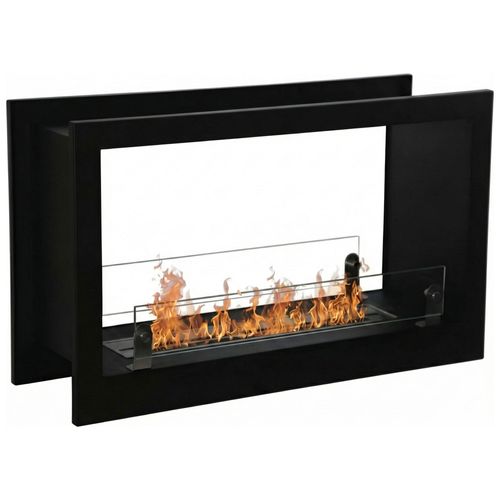Massenzio - Cheminée à Bioéthanol Encastrable 90x55x30 Cm Brûleur 2,3 Litres Noir