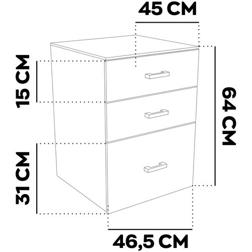 Lyra - Commode Pour Imprimante 3 Tiroirs, Meuble De Bureau Sur Roulettes En Mdf Blanc