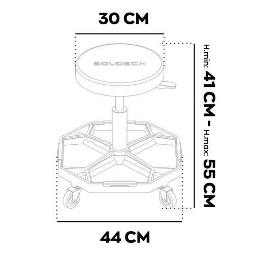 Mekatronix - Tabouret, Capacité 150 Kg, Hauteur Réglable Et Pivotant