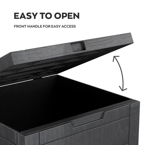 Coffre De Rangement De Jardin 54 X 53 X 56 Cm, Coffre Verrouillable En Résine Anthracite