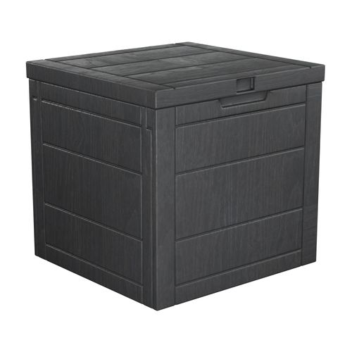 Coffre De Rangement De Jardin 54 X 53 X 56 Cm, Coffre Verrouillable En Résine Anthracite