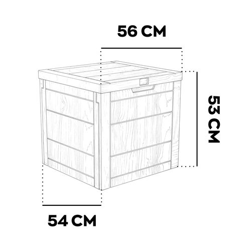 Coffre De Rangement De Jardin 54 X 53 X 56 Cm, Coffre Verrouillable En Résine Anthracite