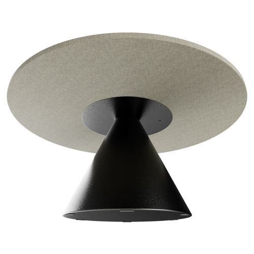 Artù Black - Table De Salle à Manger Ronde ⌀ 120 Cm En Bois Stratifié gris Texturé