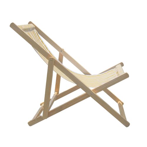 Tamigi - Ensemble 2 Chaises Longues Bois Massif Et Textilène Jaunes