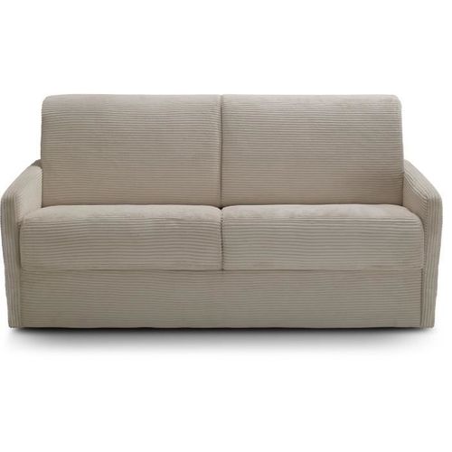 Canapé Convertible Express - 3 Places - Lincoln - Tissu Beige - 175 X 100 X 87 Cm -
