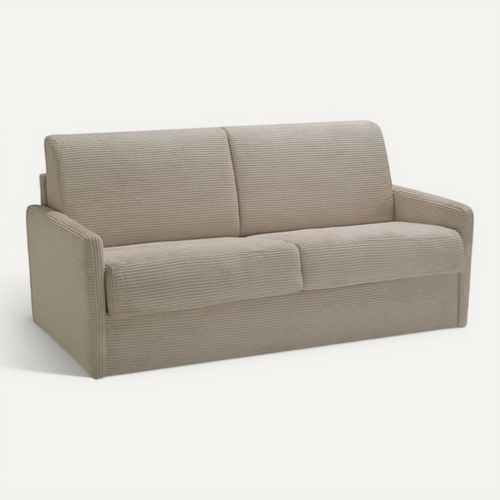 Canapé Convertible Express - 3 Places - Lincoln - Tissu Beige - 175 X 100 X 87 Cm -