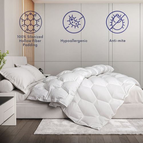 The White Stone Couette 140 X 200 Cm De 150 G - Rembourrage Doux En Ouate Douce - Couette Mat