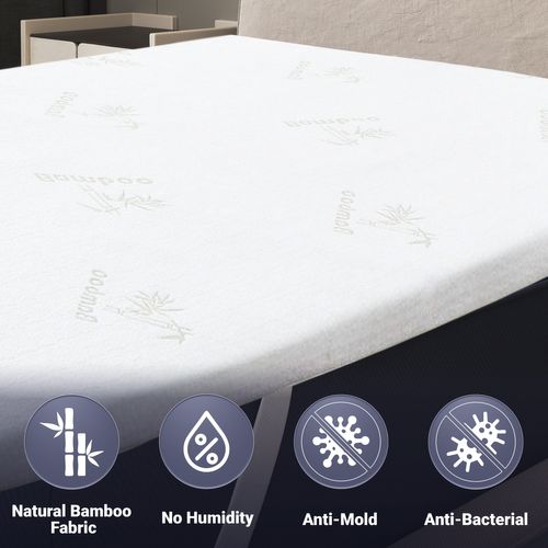 Surmatelas Latex Naturel 130x200 - Bambou Respirant, Déhoussable