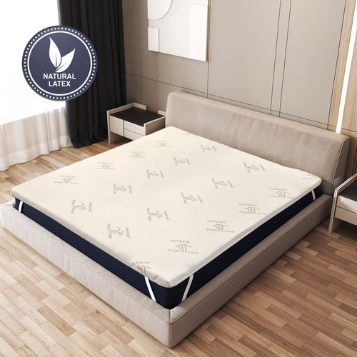 Surmatelas Latex Naturel 130x200 - Bambou Respirant, Déhoussable