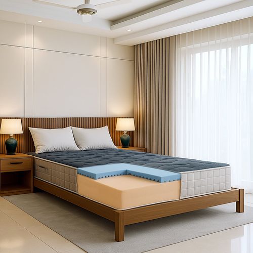 Matelas Mousse 90x200 cm Simple Accueil Mémoire de forme 9 Zones Epaisseur 22 cm