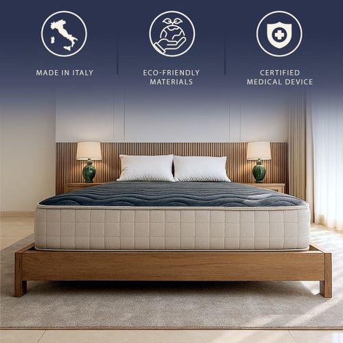Matelas Mousse 90x200 cm Simple Accueil Mémoire de forme 9 Zones Epaisseur 22 cm