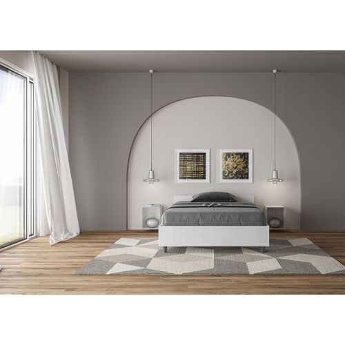 Lit 1 Place Et Demi Coffre 120x190 Frêne Blanc Nuamo