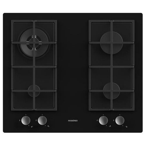 Table gaz ROSIERES RVG6BR4SB1 4 foyers Noir