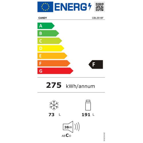 Réfrigérateur congélateur encastrable 264l - 177cm - 264L - 38dB - Cbl3518f