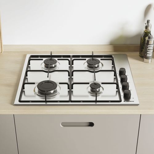 Table de cuisson gaz CANDY CKD621LX 4 foyers Inox