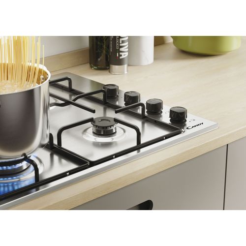 Table de cuisson gaz CANDY CKD621LX 4 foyers Inox