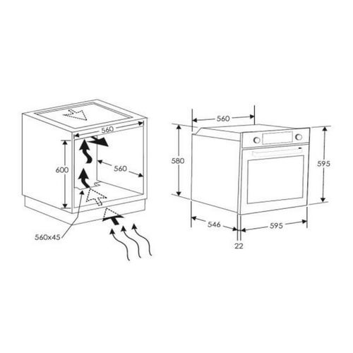 Four encastrable convection naturelle 70l Émail Lisse - Fidcx100