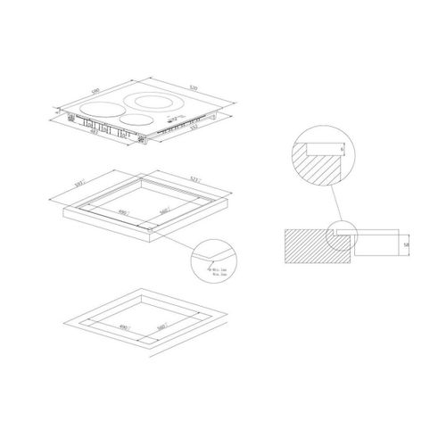 Plaque à Induction 3 foyers - Ri633c/m1