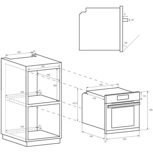 Four Encastrable - Convection Naturelle Fidc B100 - Blanc - 70l - 60 Cm - Classe A