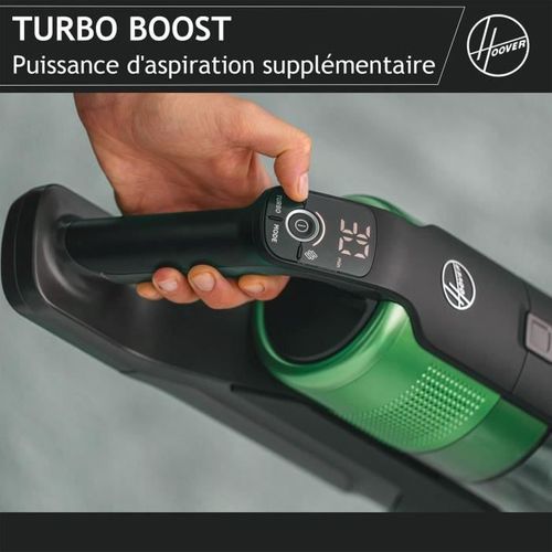 Aspirateur Balai Sans Fil - Hoover Hf920p - 65 Aw - 86 dBa - Ecran LED - Vert / Gris