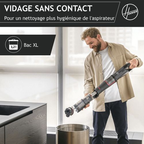 Aspirateur balai HOOVER HFX10H 011 - 365W - Noir vue de profil